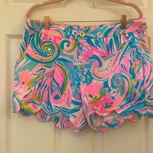 Lilly Pulitzer Multi Carnivale Coral Scalloped Shorts